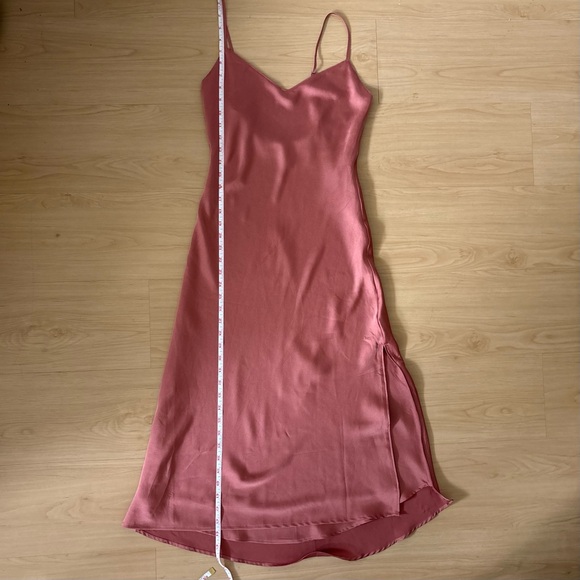 Abercrombie & Fitch Satin Slip Tank Dress XS Dusty Rose Midi Y2K - Picture 12 of 14